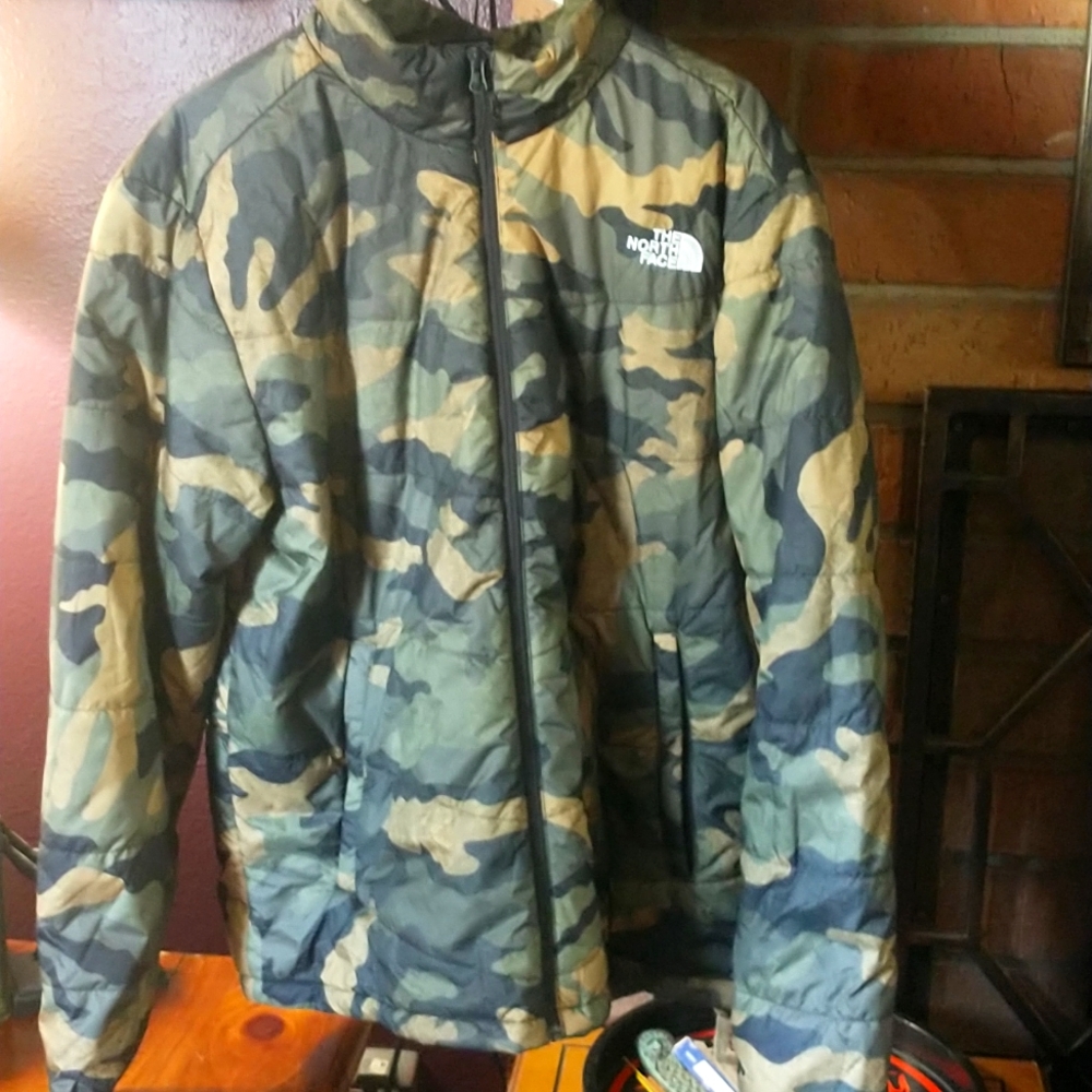 The North Face medium weight camo coat